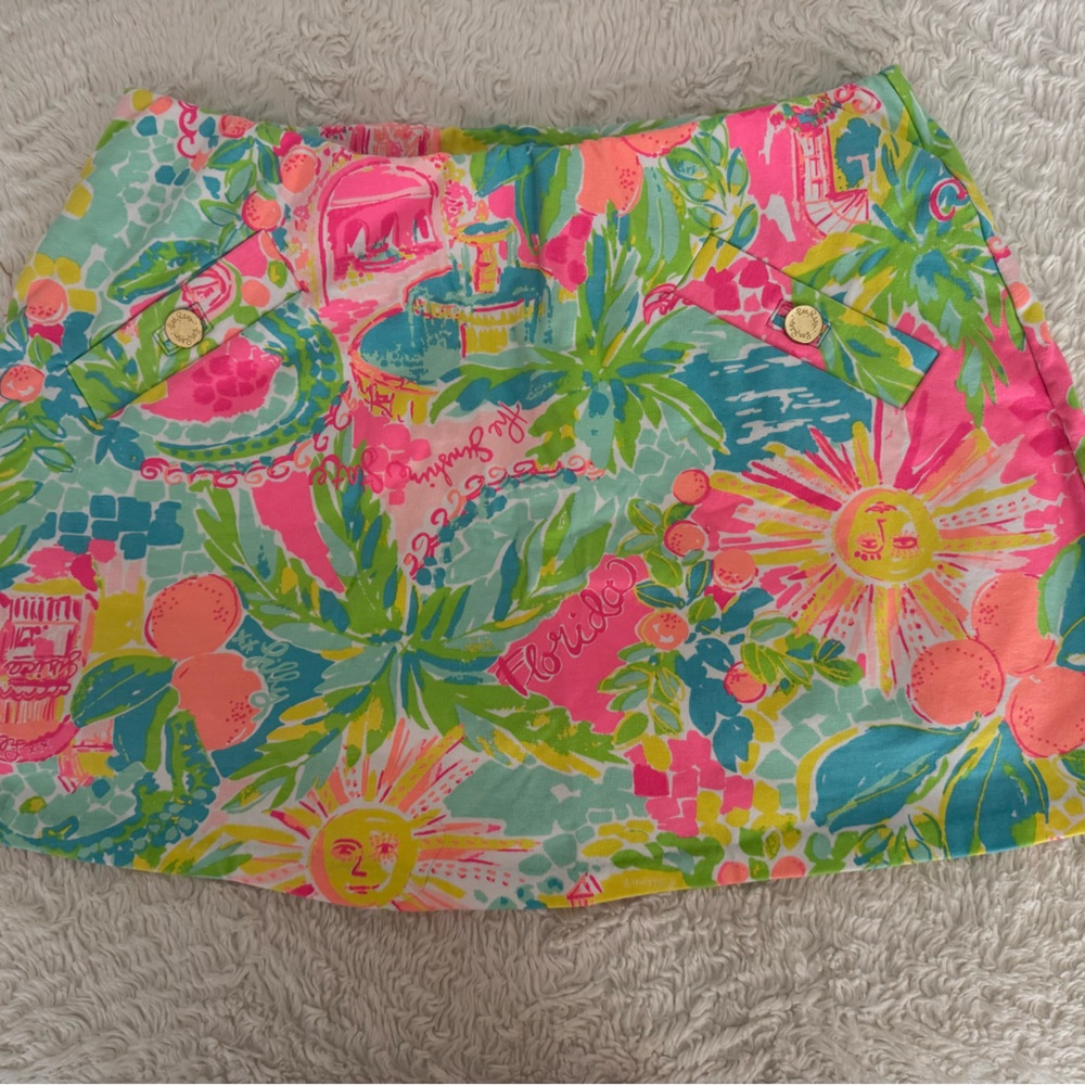 Lilly Pulitzer Pink and Green Tropical Skirt
